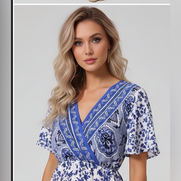 Boho Floral Print Ruffle Hem Dress - Picture 3 of 9